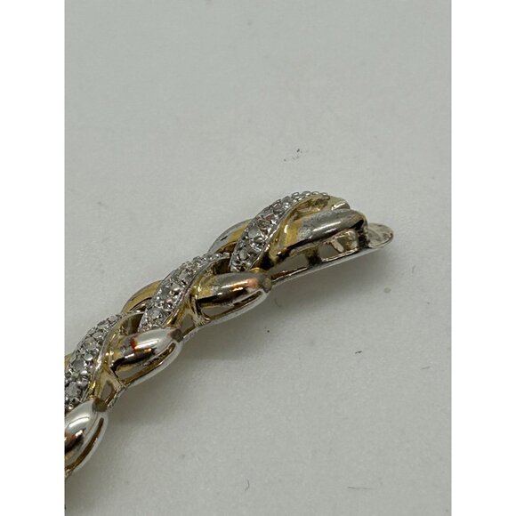 Vintage Ross-Simons Tennis Bracelet 925 Sterling Silver Gold Vermeil 7.5" 20g - Picture 8 of 15